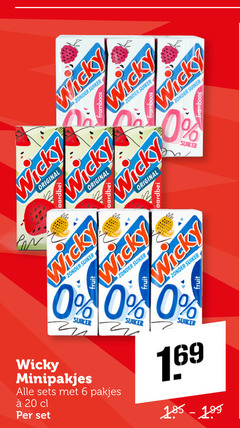  wicky fruitdrank 6 20 suiker aardbei minipakjes 