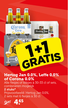  hertog jan corona leffe alcoholvrij bier 1 2 6 30 blonde nouveau be 00 0.0 blikjes combineren stuks 