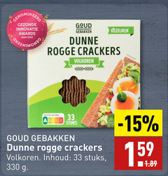  crackers 33 330 awards goud gebakken vezelrijk rogge volkoren nutri score stuks inhoud 