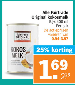  fair trade original kokosmelk 25 225 400 fairtrade kokos melk left gerechten romige ml blik varieeren 