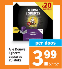  douwe egberts koffiecups 8 20 aluminium capsules meester lungo stuks espresso korf doos 3.99 