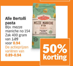  bertolli pasta 50 400 zak mezze varieeren 