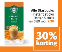  starbucks oploskoffie 5 30 caramel latte caramelly smooth instant sticks doosje stuks 