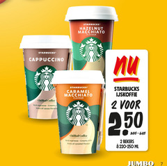  starbucks ijskoffie 2 7 250 hazelnut macchiato flavour cappuccino chilled coffee bold espresso creamy hints cocoa caramel milk bekers ml jumbo 