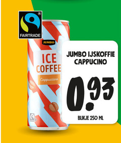  jumbo huismerk ijskoffie 250 fairtrade ice coffee cappuccino cappucino blikje ml 