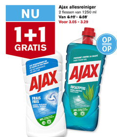  1 2 99 ajax allesreiniger flessen ml les hardnekkigste vuil la hard frais fris double fraicheur dubbele eucalyptus naturelle wiping 