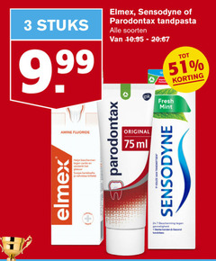  1 3 stuks elmex sensodyne parodontax tandpasta soorten fluoride beschermen versterkt glazuur original ml gsk fresh mint tandartsen 24 7 bescherming gevoeligheid tanden gezond tandvlees 