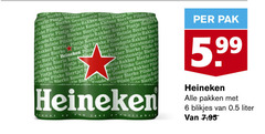  heineken blikjes bier 6 genie goudgele rakker koude biertje gerst let kou pak 5.99 pakken liter 