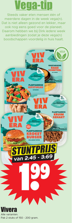  vivera vegetarisch 2 8 15 20 100 150 200 vega tip eten meerdere dagen week gezond planeet daarom huis haalt be vitamine ijzer vegetarische kaas schnitzel say cheese stuks morelife bakken lessmeat plantaardige kipstukjes kiplekker plantaardig kruim gehakt kroket burger hollandse pak 