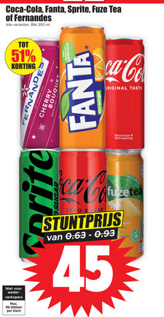  sprite fanta coca-cola fernandes cola frisdrank 45 96 250 coca fuze tea blik ml co original taste sugar suriname cherry sparkling sinaas appelsap orange blikken refreshing calories zero 