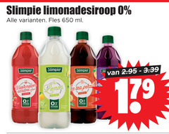  slimpie limonadesiroop 650 fles ml aardbei 02 lemon suiker ice tea 17 