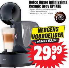  krups dolce gusto apparaten 28 36 40 cosmic grey binnen seconden opgewarmd liter waterreservoir ca. cm nescafe elders 