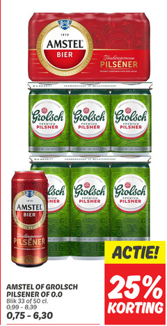  amstel grolsch blikjes bier 6 13 25 33 50 1870 bieren traditiegetrouw pilsener volmout meesterschap wma premium pilsner peter zachte afdronk verfrissend meester 0.0 blik 99 8 30 