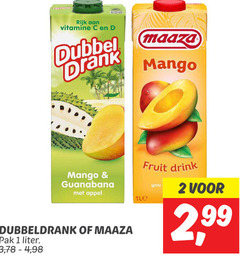  dubbeldrank maaza fruitdrank 1 2 rijk vitamine dubbel drank mango guanabana appel fruit drink pak liter 3 you 99 