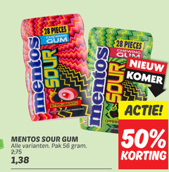  mentos kauwgom 28 50 pieces gum chewing sour gout fraise pak 2 1 appelsmaak 