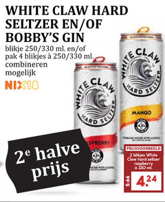  hard seltzer gin 2 4 330 white claw blikje 250 ml pak blikjes combineren nix18 2e halve water with mango raspberry 