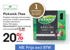  pickwick thee 1 3 20 100 1000 eerlijke engelse melange envelop earl grey rooibos bosvruchten green tea lemon doos zakjes dozen original english intense natural with envelope 