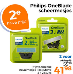  2 8 360 2e halve philips oneblade scheermesjes with all 2. blade 2x navulmesjes shave stuks 