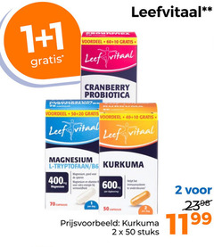  1 2 10 20 40 50 60 600 voordeel leef vitaal cranberry probiotica magnesium l tryptofaan kurkuma spieren vitamine b le dag capsules immuunsysteem ondersteunen stuks 