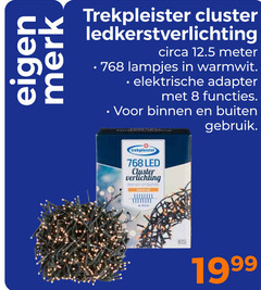  8 768 merk trekpleister cluster ledkerstverlichting circa meter lampjes warmwit elektrische adapter functies binnen buiten led verlichting tenen gebruik 