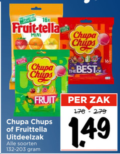  16 16x fruit mini chupa chups chips the best of zak fruittella uitdeelzak soorten 