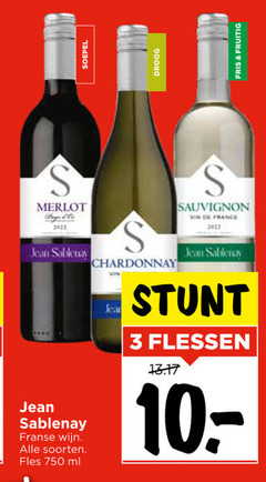  3 750 2012 soepel droog merlot jean sablenay franse wijn soorten fles ml chardonnay vin sauvignon france flessen fris fruitig 