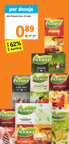  pickwick thee 20 100 200 open doosje stuks rooibos honey caffeine since original english intense natural earl grey taste spices winter glow orange herbal sterrenmunt liquorice mint tea with fruit forest autumn storm cinnamon apple green lemon citroen 