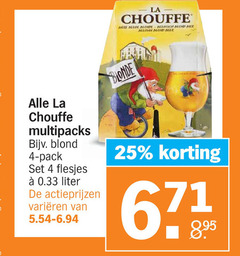  la chouffe speciaalbieren 4 25 mere belge blonde blond belgian beer multipacks pack liter varieeren 