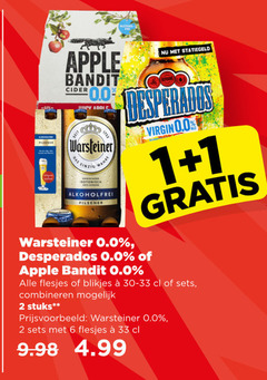  warsteiner desperados alcoholvrij bier 1 2 6 33 apple bandit 0.0 cider wahre pilsener das einzig isotonisch alkoholfrei day virgin blikjes combineren stuks 