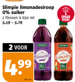  2 650 slimpie limonadesiroop suiker flessen ml spaar zegel liter oz joe tea 