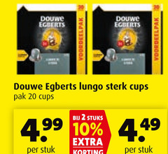  douwe egberts koffiecups 2 10 20 lungo cups pak stuks stuk 