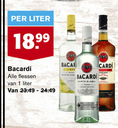  bacardi rum 1 liter flessen ted for carta blanca santiago spiced 