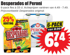  desperados peroni speciaalbieren 6 25 33 pack fles varieeren original premium italiana beer tequila qualita peren nastro italian 