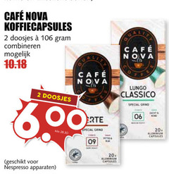  cafe nova koffiecups 2 6 20 mcafee koffiecapsules doosjes combineren kilo aluminium lungo classico grind 06 capsules nespresso apparaten 