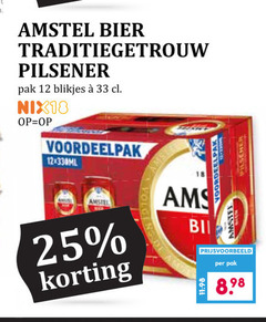  amstel blikjes bier 12 25 33 traditiegetrouw pilsener pak nix18 330ml 