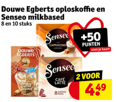  douwe egberts senseo koffiepads oploskoffie 2 8 10 milkbased stuks cappuccino caramel mcafee latte coffee pads 50 punten scan kaart 