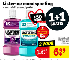  1 2 6 500 listerine mondspoeling multipakken 5x effective floss 50 punten scan kaart bain bouche total care tandbescherming protection dents cool mint verzending artikelen 500ml ml 