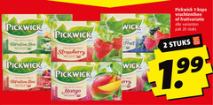  pickwick thee 1 2 10 20 100 tea with fruit box natural strawberry mango wick vruchtenthee fruitvariatie pak stuks 