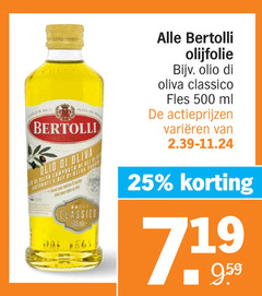  bertolli olijfolie 25 500 olio oliva classico fles ml varieeren 