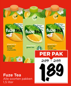  fuze tea ice disc fuzetea green chamomile soorten pakken 1 5 liter pak 