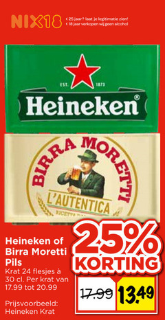  birra moretti heineken krat bier 18 24 25 30 nix18 jaar legitimatie alcohol pils 