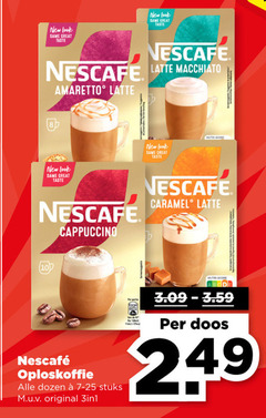  nescafe oploskoffie 100 new same taste latte macchiato amaretto nutri score caramel cappuccino dozen stuks original 27 doos 