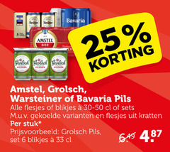  bavaria amstel grolsch warsteiner blikjes bier 6 25 33 pilsner pils kratten stuk 