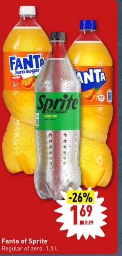  sprite fanta frisdrank fant zero sugar orange sap heat lemon lime natural flavours regular l anta new taste 