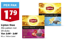  lipton thee 20 pak pakken stuks yellow label forest fruits frutti rossi black tea with strawberries from france nero russian earl grey 