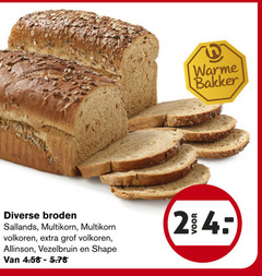  24 warme bakker broden sallands multikorn volkoren grof allinson vezelbruin shape 