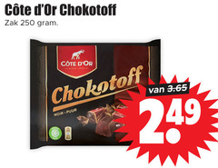  chokotoff cote d or chocolade 250 zak noir puur 