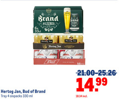  hertog jan brand bud blikjes bier 4 6 330 wylre 6x pilsener frisse hopsmaak afdronk traditioneel natuurzuiver trade america king beers blikken tray sixpacks ml 