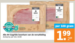  100 beter natuur boer varken grill gegrilde beenham versafdeling actieprijs kilo flinterdunne 