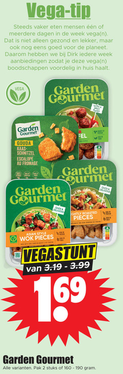  2 100 vega tip eten meerdere dagen week gezond planeet daarom huis haalt garden gourmet gouda kaas schnitzel escalope fromage high source veggie protein with spicy twist chili pepper quick roasted pieces asian style wok european wheat soy pak stuks 